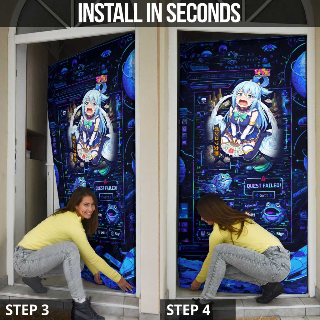 Aqua Axis Order High Priestess Door Cover Retro Anime RPG Interface Style