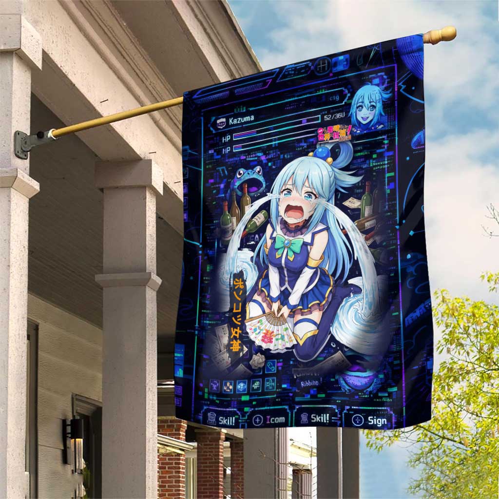 Aqua Axis Order High Priestess Garden Flag Retro Anime RPG Interface Style