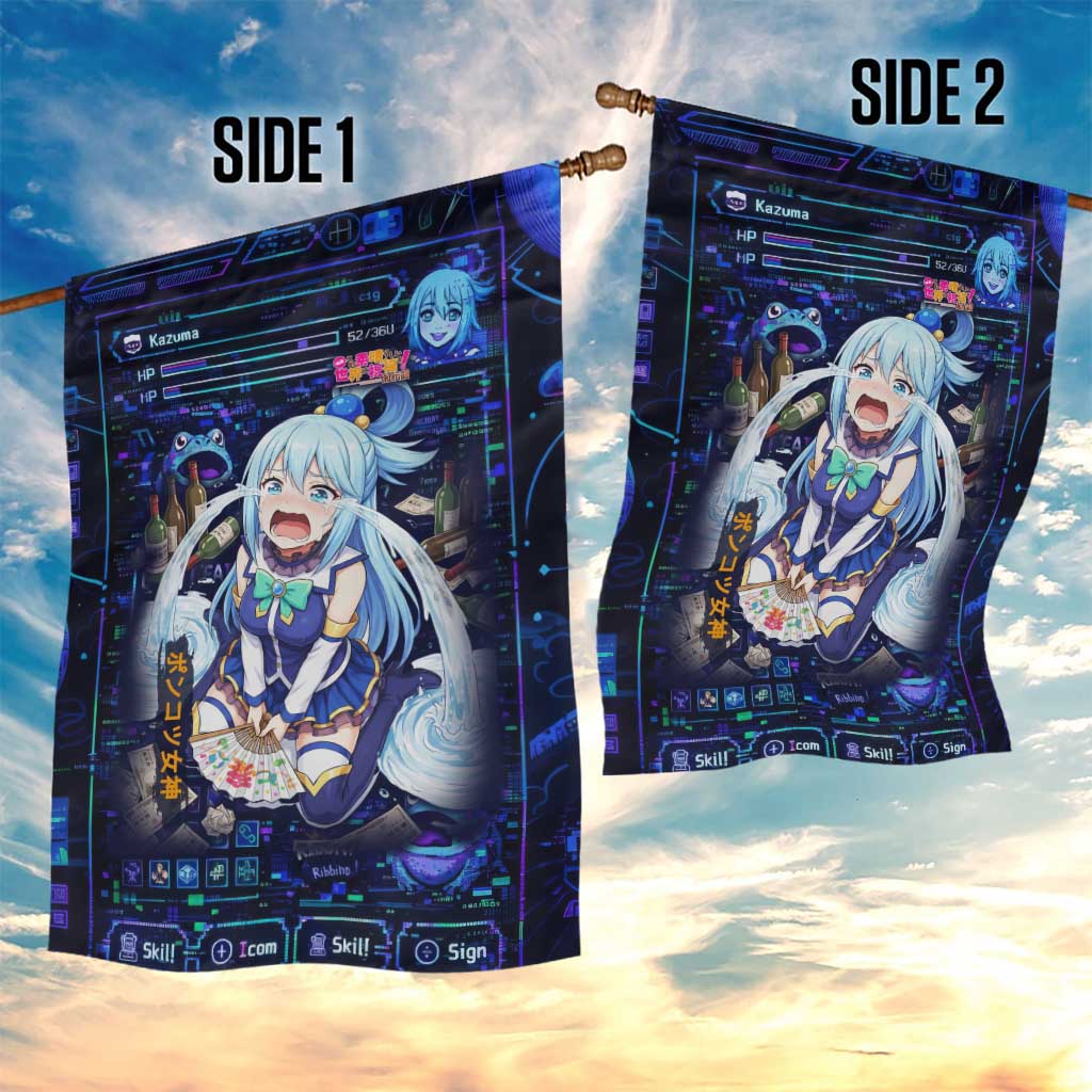Aqua Axis Order High Priestess Garden Flag Retro Anime RPG Interface Style