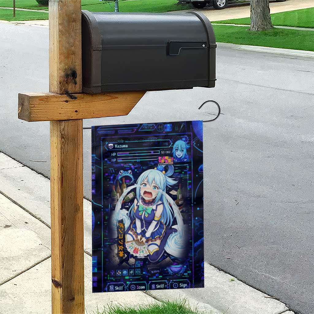 Aqua Axis Order High Priestess Garden Flag Retro Anime RPG Interface Style