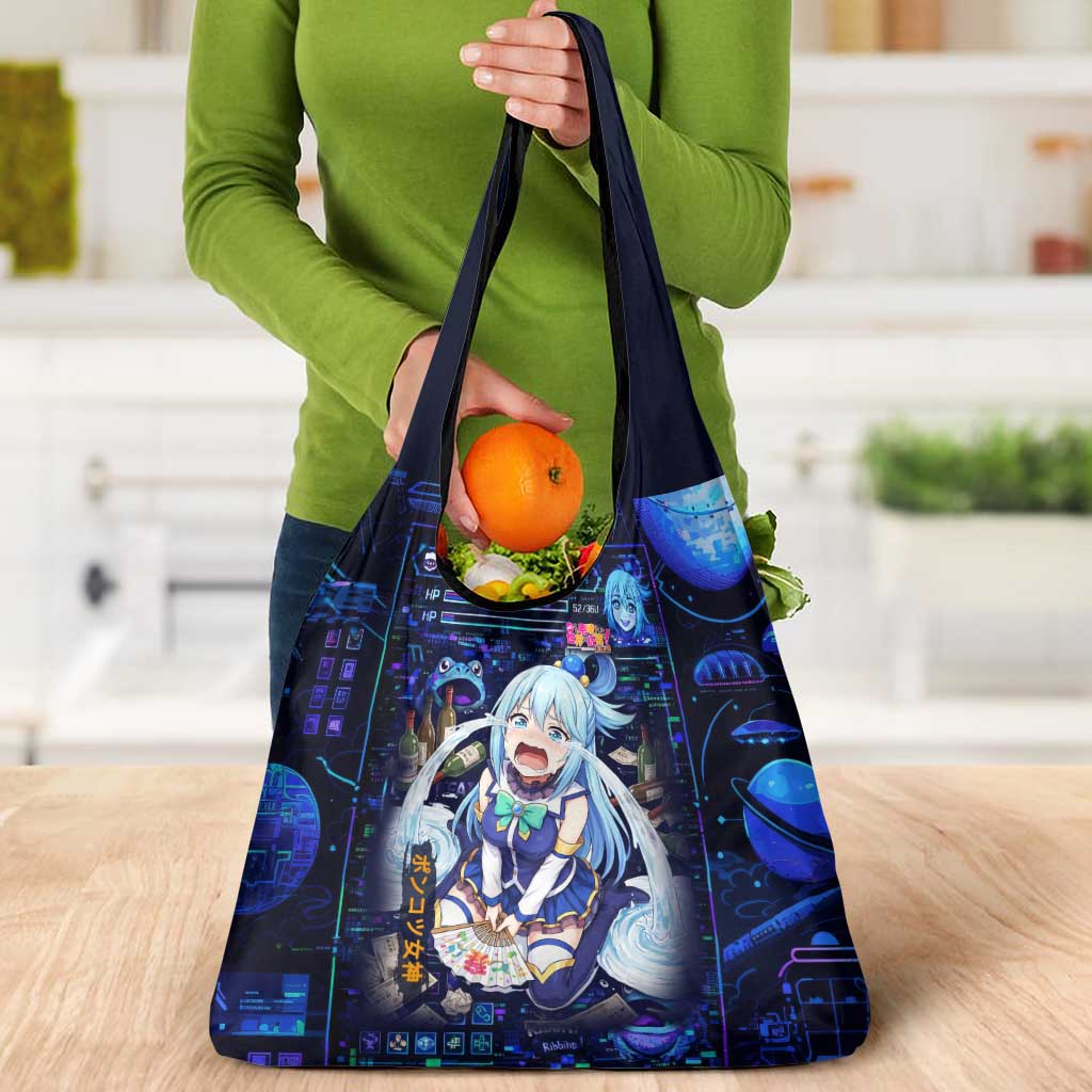Aqua Axis Order High Priestess Grocery Bag Retro Anime RPG Interface Style