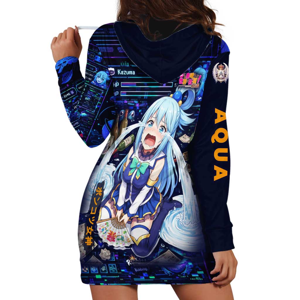 Aqua Axis Order High Priestess Hoodie Dress Retro Anime RPG Interface Style