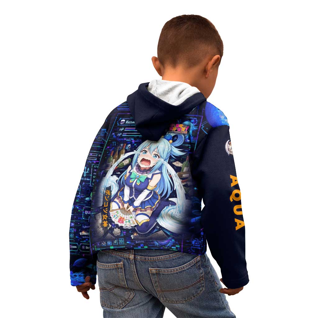 Aqua Axis Order High Priestess Kid Hoodie Retro Anime RPG Interface Style