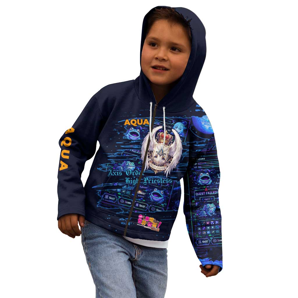 Aqua Axis Order High Priestess Kid Hoodie Retro Anime RPG Interface Style