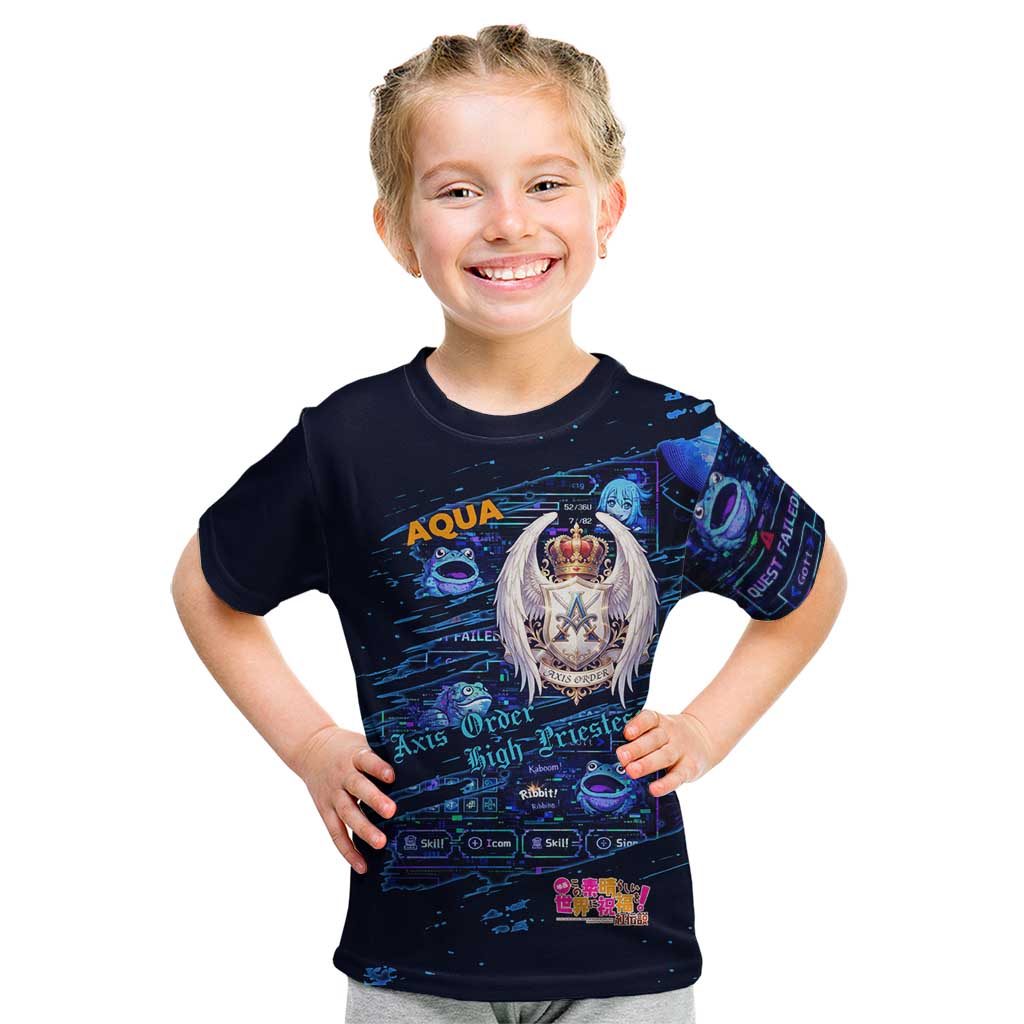 Aqua Axis Order High Priestess Kid T Shirt Retro Anime RPG Interface Style
