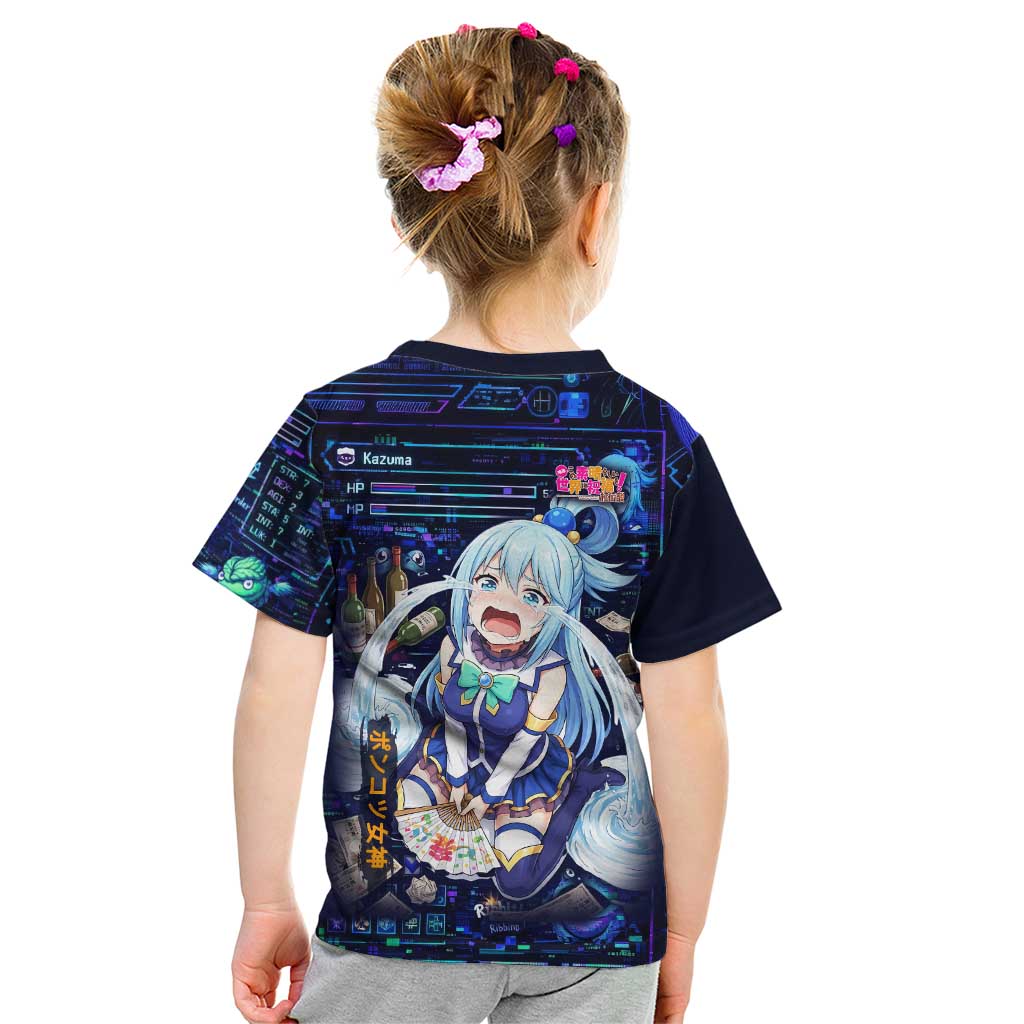 Aqua Axis Order High Priestess Kid T Shirt Retro Anime RPG Interface Style
