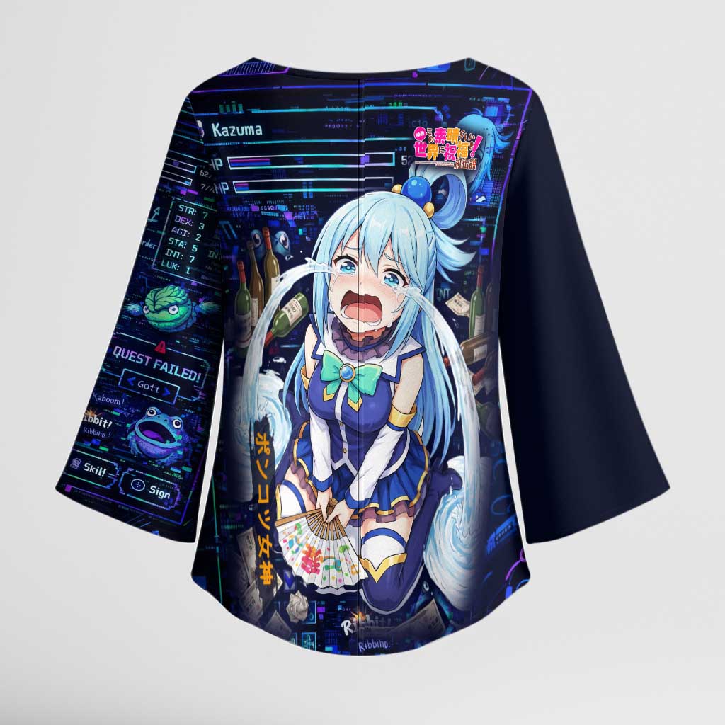Aqua Axis Order High Priestess Kimono Sleeve Blouse Retro Anime RPG Interface Style