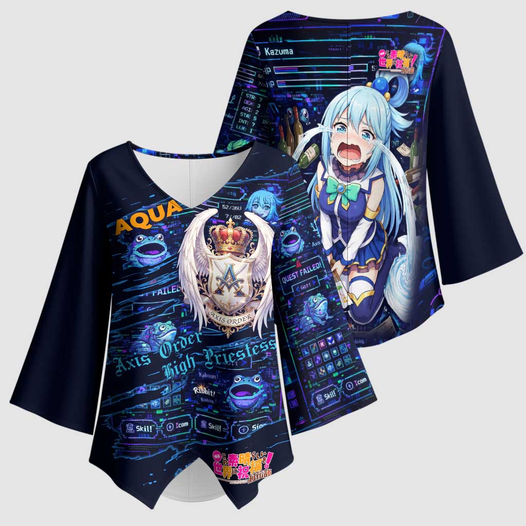 Aqua Axis Order High Priestess Kimono Sleeve Blouse Retro Anime RPG Interface Style