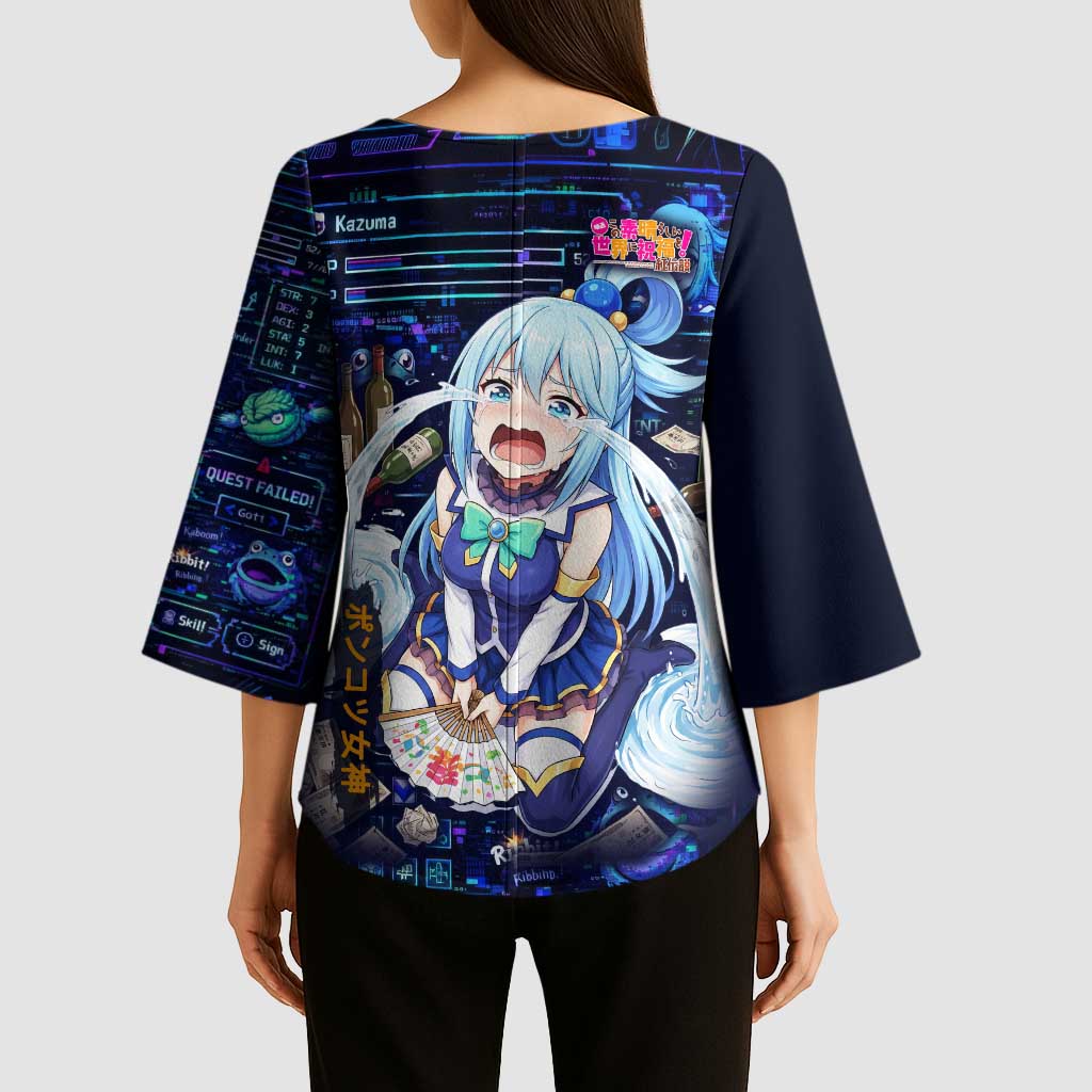 Aqua Axis Order High Priestess Kimono Sleeve Blouse Retro Anime RPG Interface Style