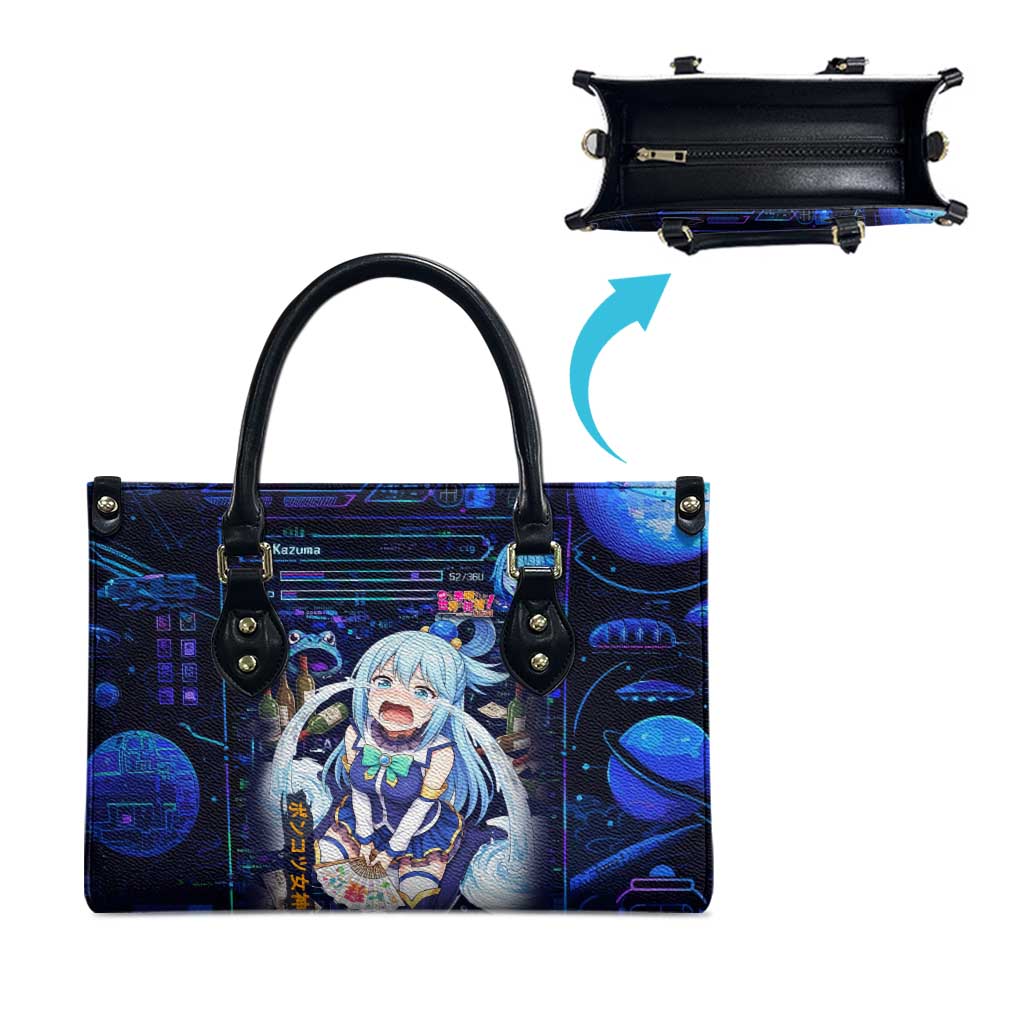 Aqua Axis Order High Priestess Leather Bag Retro Anime RPG Interface Style