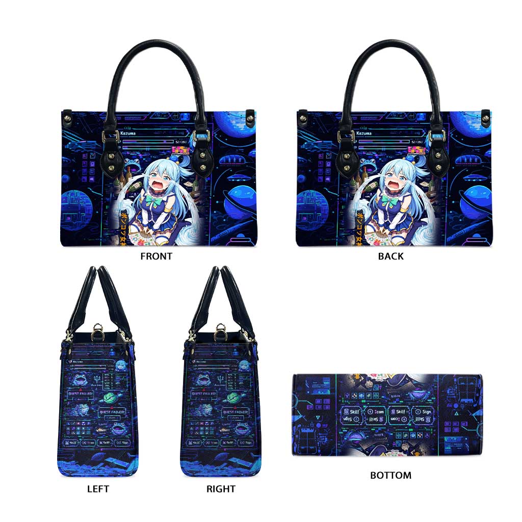 Aqua Axis Order High Priestess Leather Bag Retro Anime RPG Interface Style