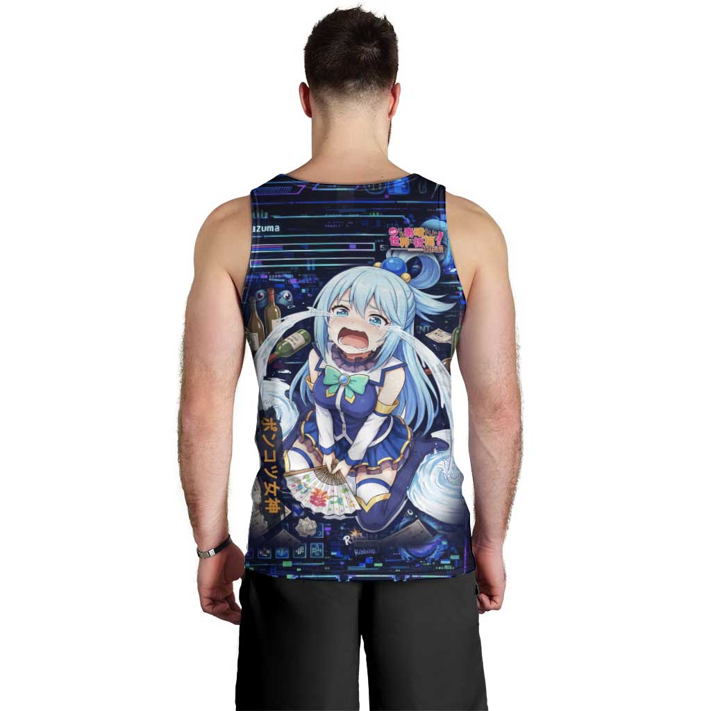 Aqua Axis Order High Priestess Men Tank Top Retro Anime RPG Interface Style