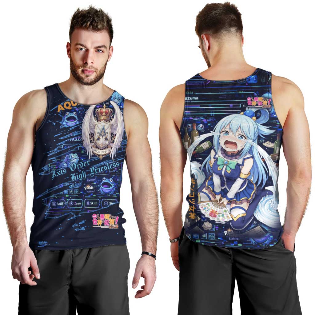 Aqua Axis Order High Priestess Men Tank Top Retro Anime RPG Interface Style