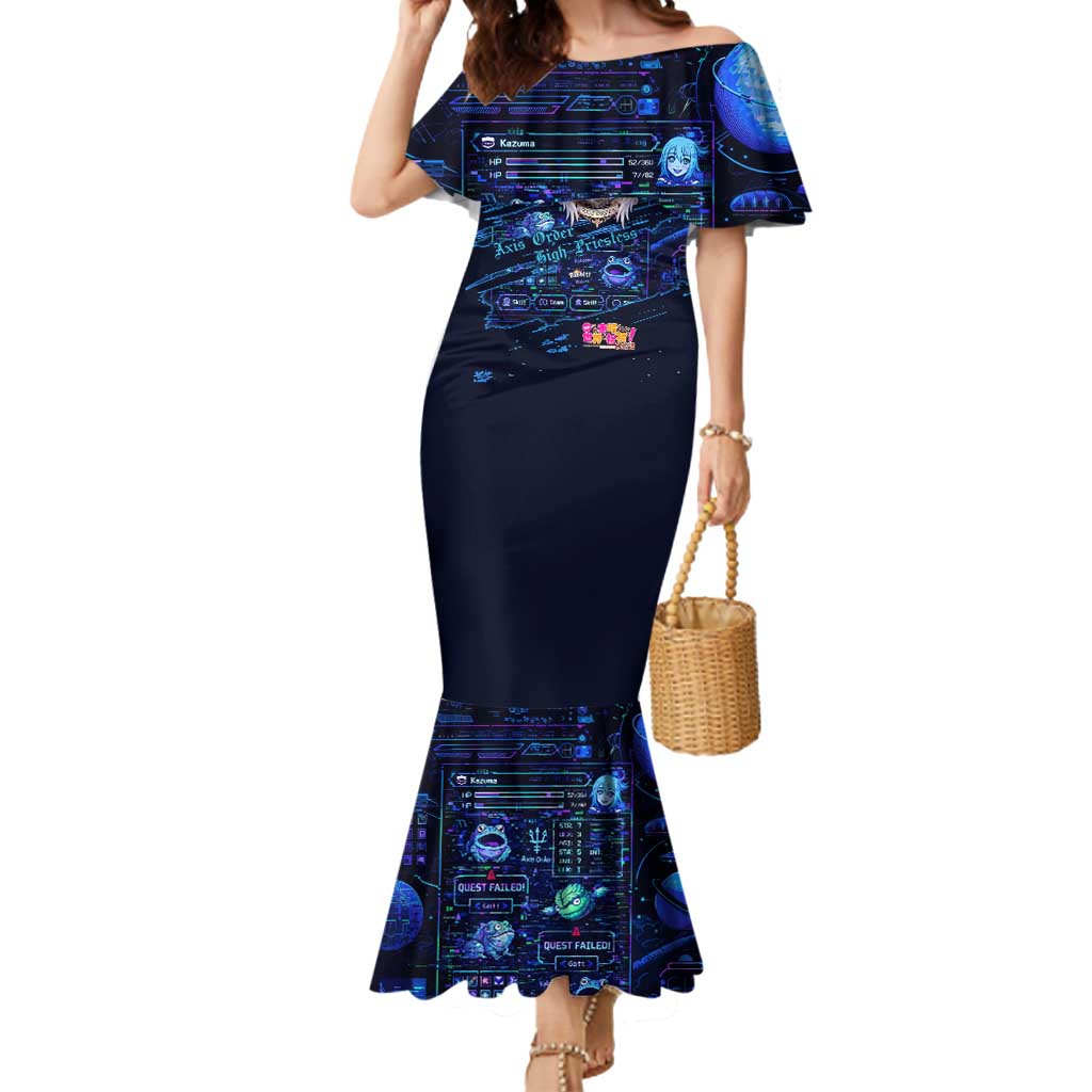 Aqua Axis Order High Priestess Mermaid Dress Retro Anime RPG Interface Style