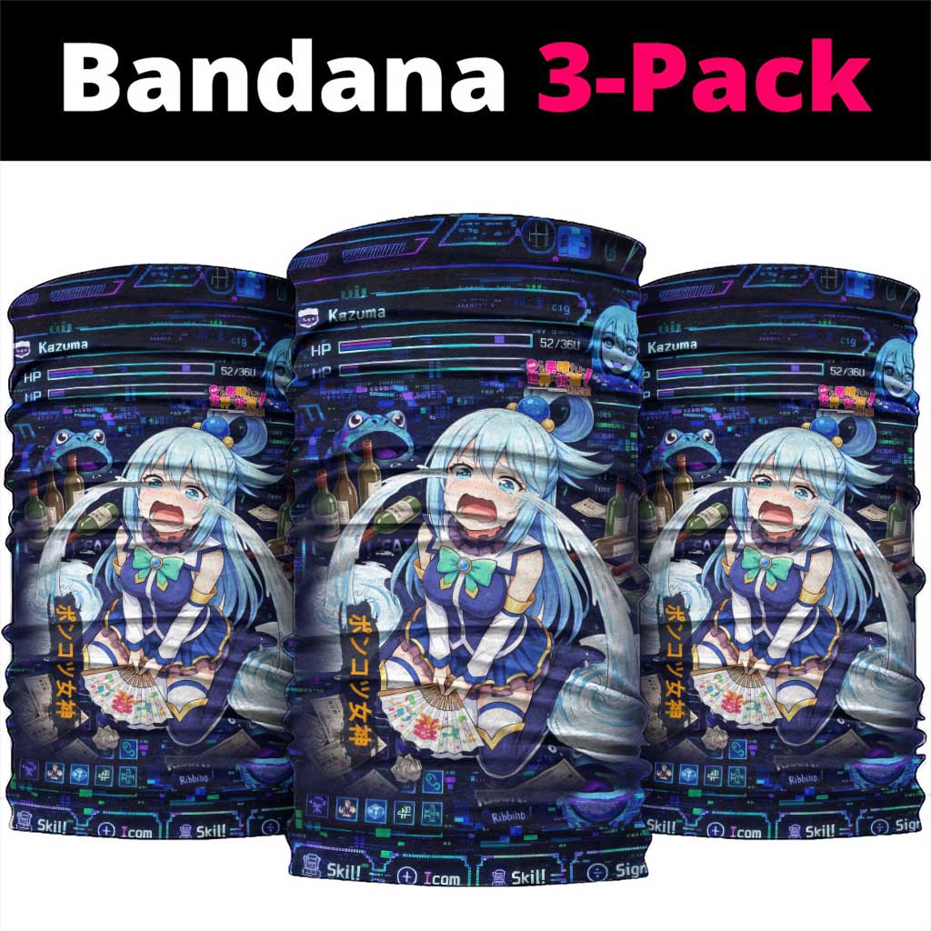 Aqua Axis Order High Priestess Neck Gaiter Retro Anime RPG Interface Style