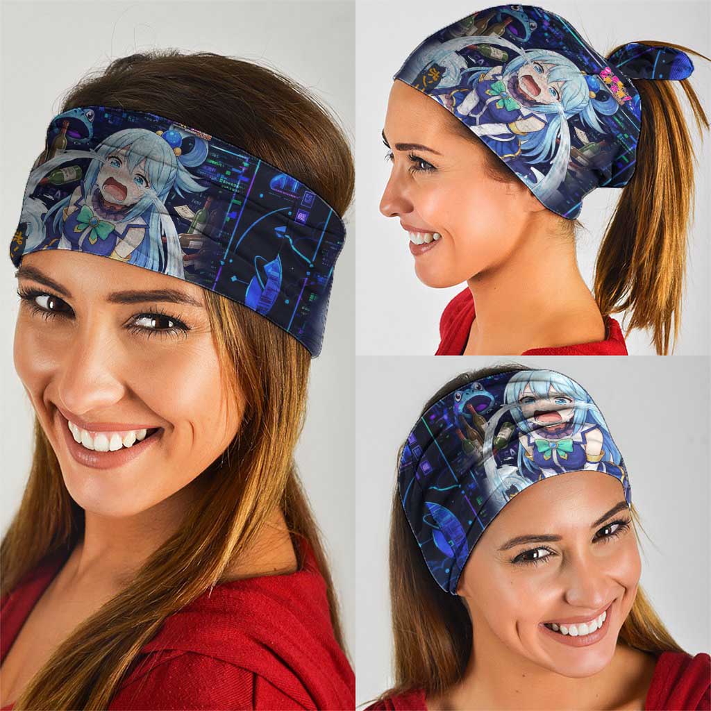 Aqua Axis Order High Priestess Neck Gaiter Retro Anime RPG Interface Style