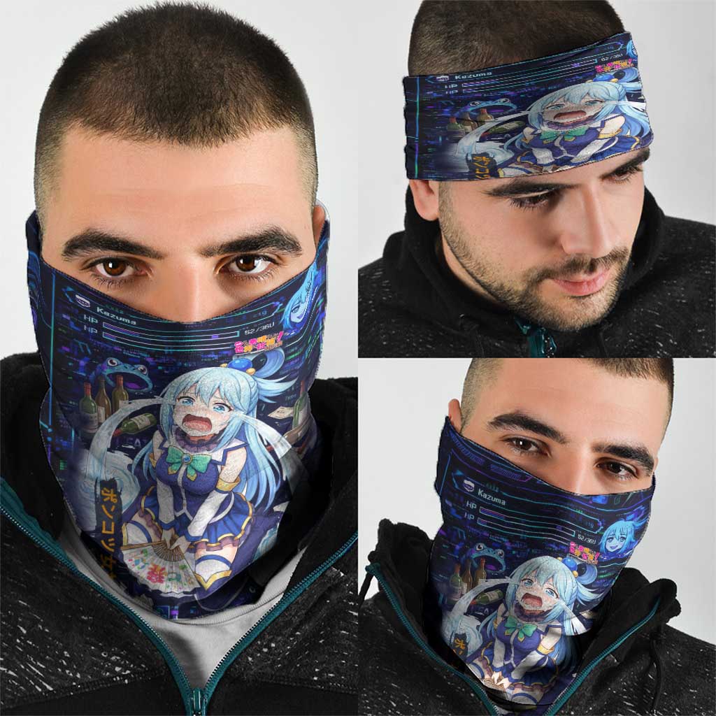 Aqua Axis Order High Priestess Neck Gaiter Retro Anime RPG Interface Style
