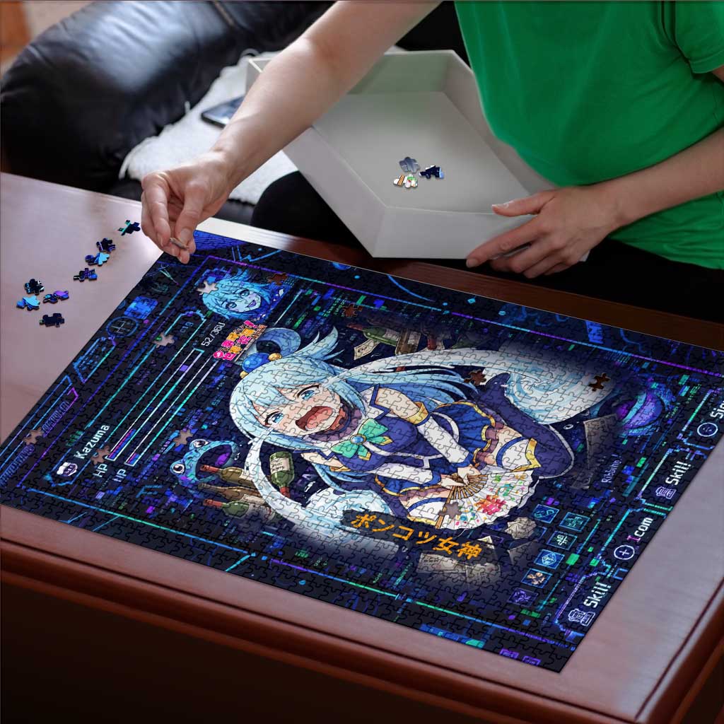 Aqua Axis Order High Priestess Puzzle Retro Anime RPG Interface Style