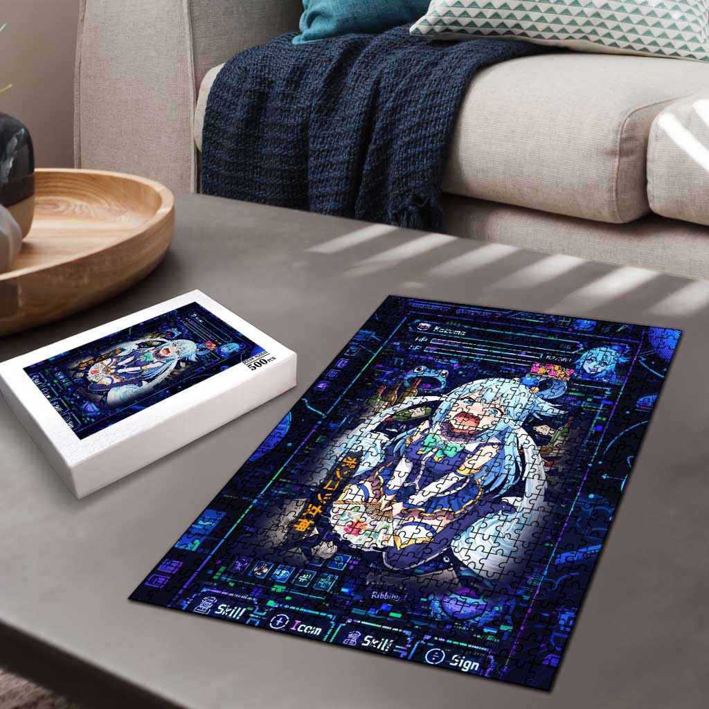 Aqua Axis Order High Priestess Puzzle Retro Anime RPG Interface Style