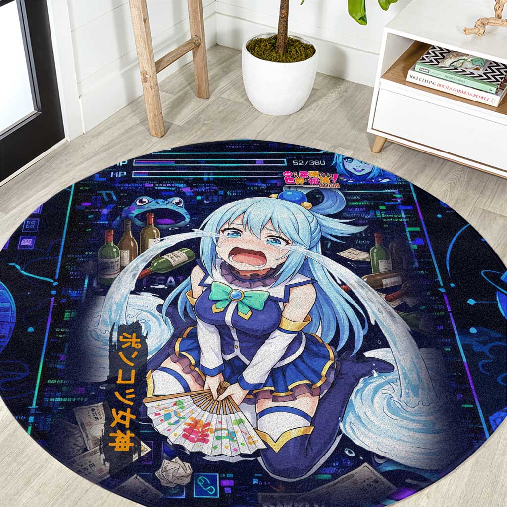 Aqua Axis Order High Priestess Round Carpet Retro Anime RPG Interface Style