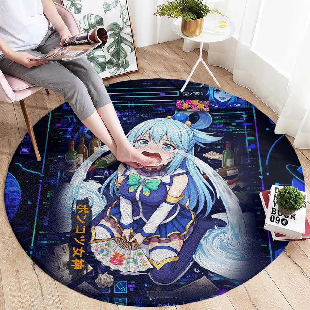 Aqua Axis Order High Priestess Round Carpet Retro Anime RPG Interface Style