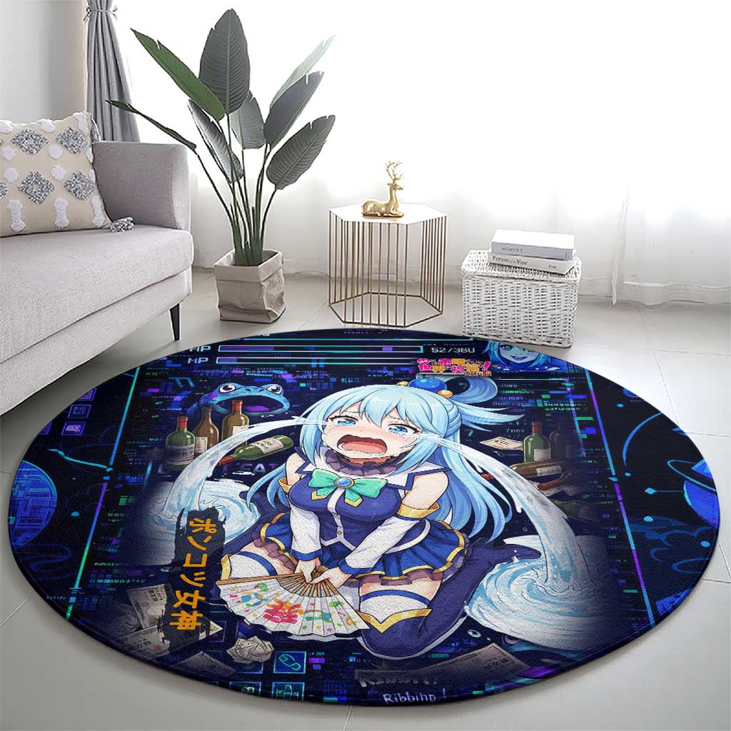 Aqua Axis Order High Priestess Round Carpet Retro Anime RPG Interface Style