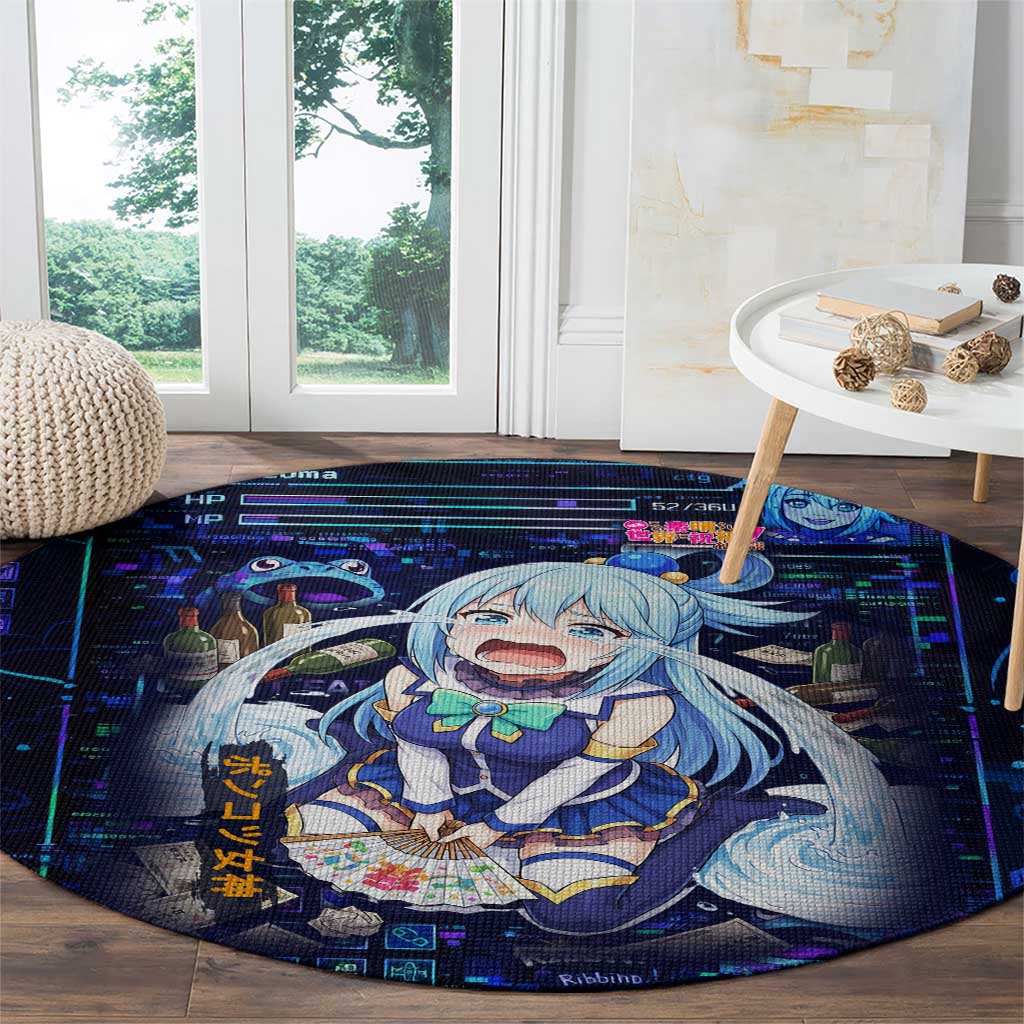 Aqua Axis Order High Priestess Round Carpet Retro Anime RPG Interface Style