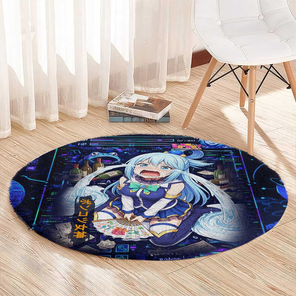 Aqua Axis Order High Priestess Round Carpet Retro Anime RPG Interface Style