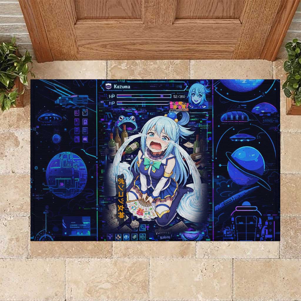 Aqua Axis Order High Priestess Rubber Doormat Retro Anime RPG Interface Style