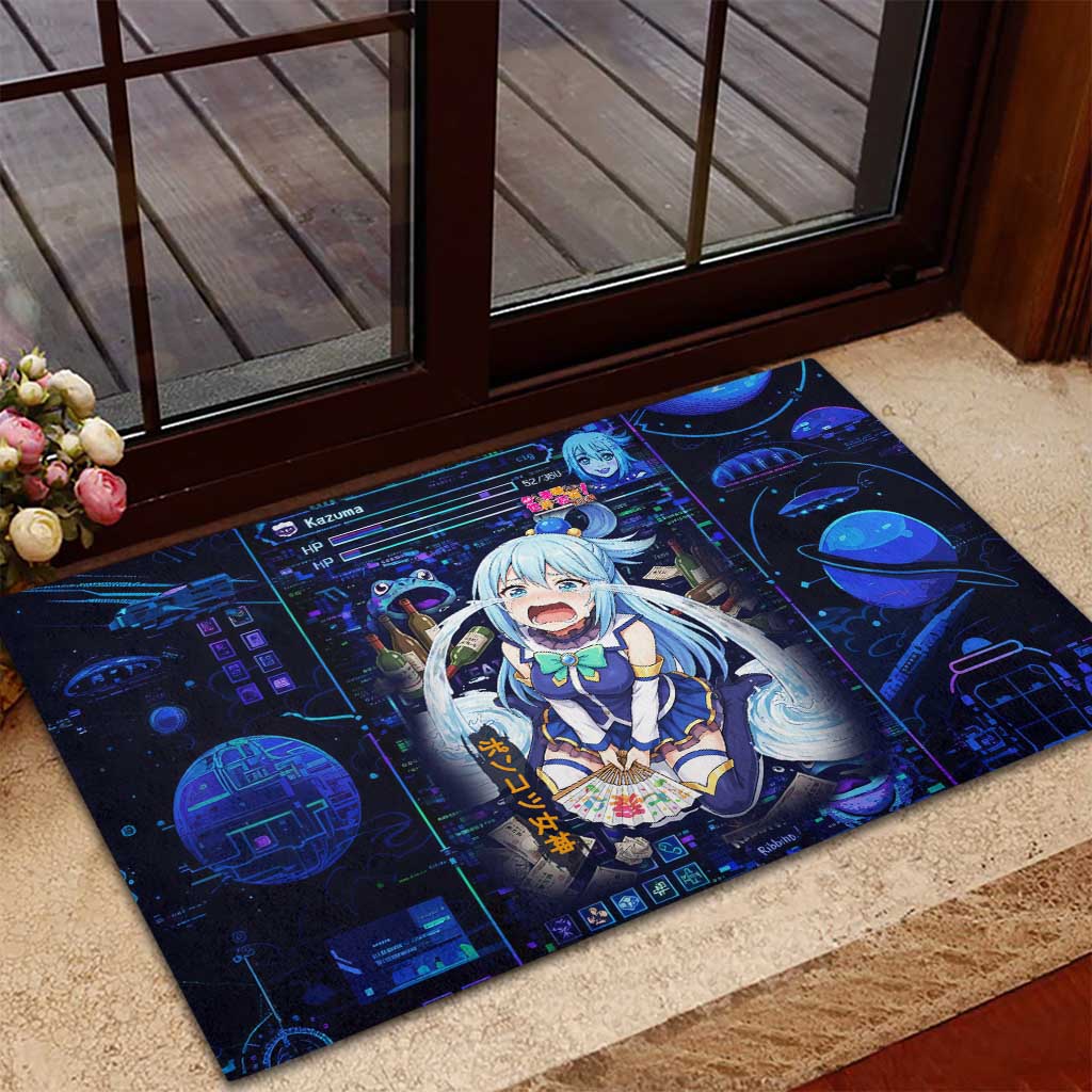 Aqua Axis Order High Priestess Rubber Doormat Retro Anime RPG Interface Style