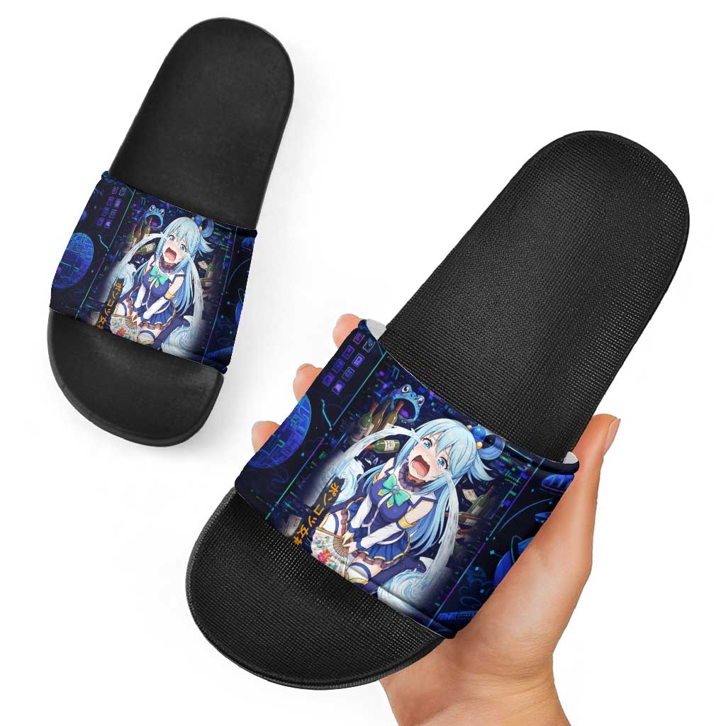 Aqua Axis Order High Priestess Slide Sandals Retro Anime RPG Interface Style