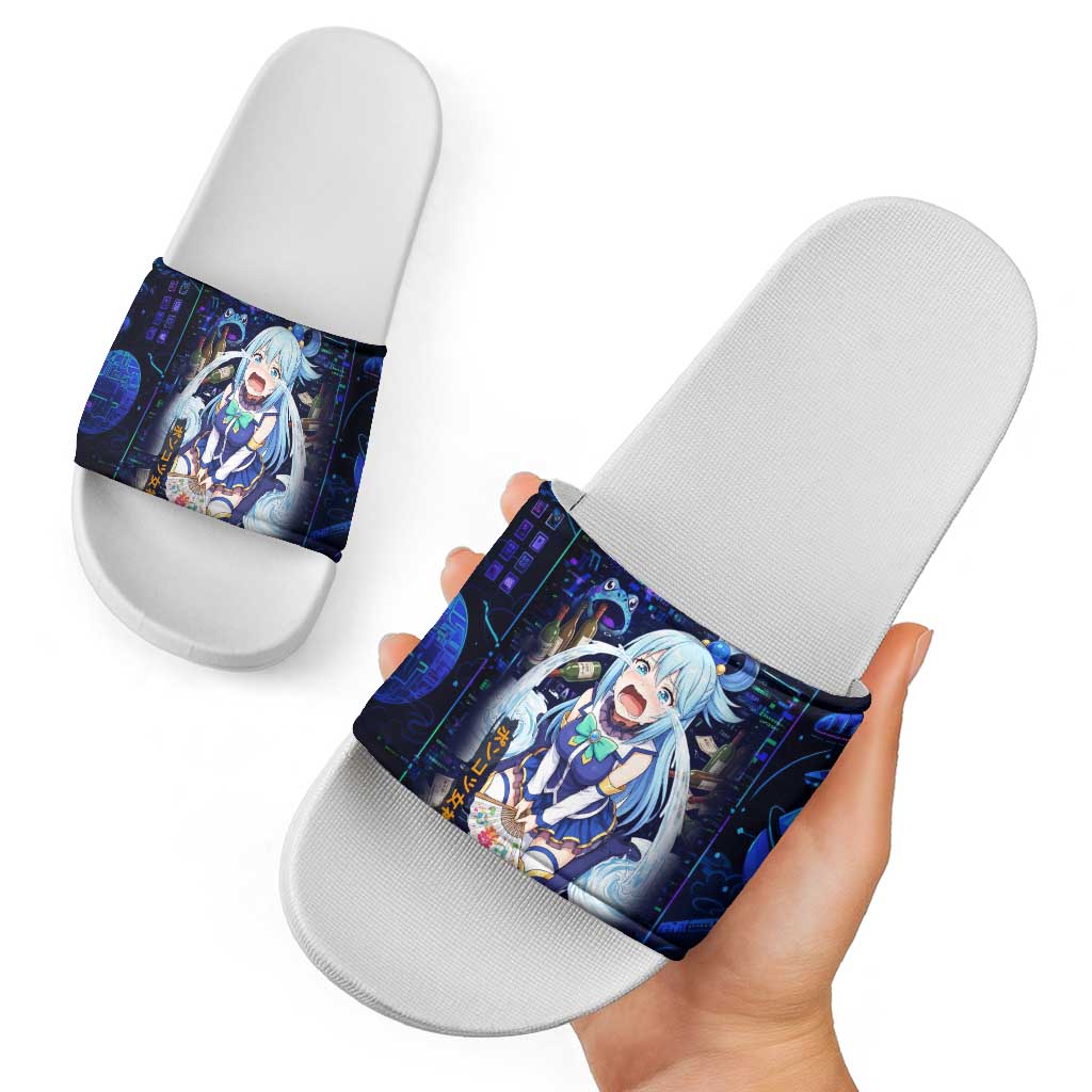 Aqua Axis Order High Priestess Slide Sandals Retro Anime RPG Interface Style