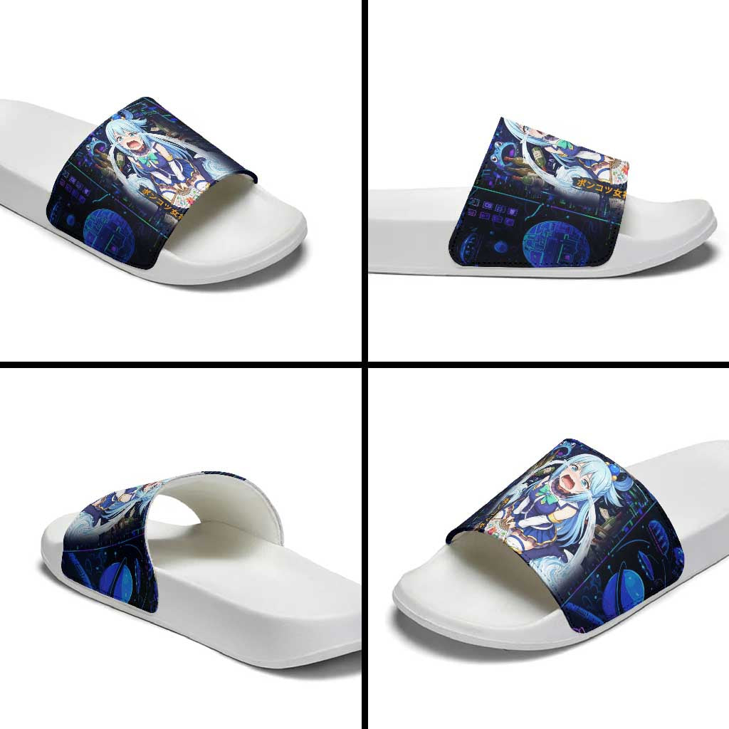 Aqua Axis Order High Priestess Slide Sandals Retro Anime RPG Interface Style