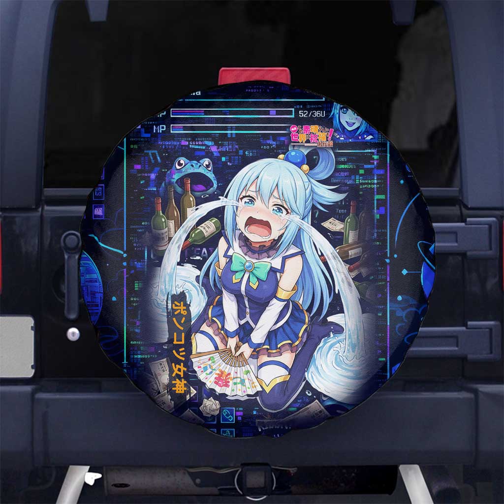 Aqua Axis Order High Priestess Spare Tire Cover Retro Anime RPG Interface Style