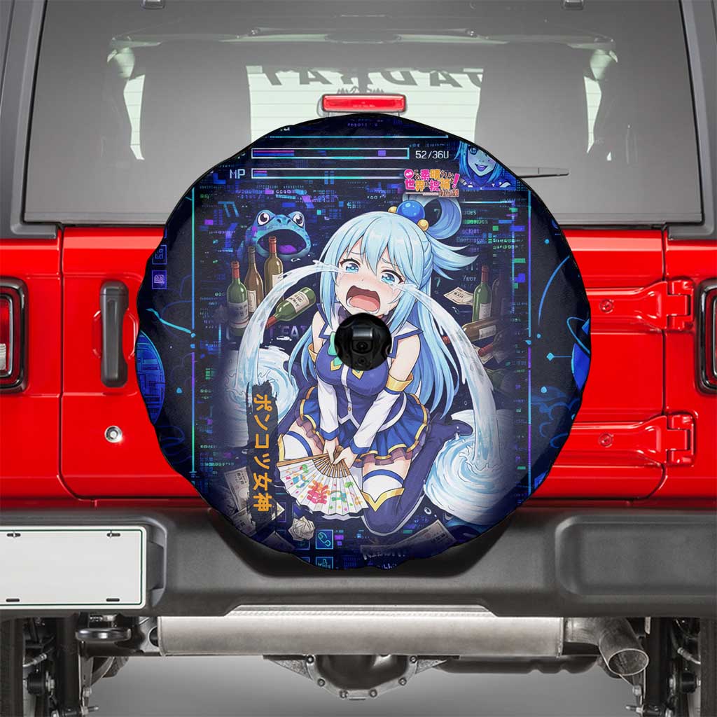 Aqua Axis Order High Priestess Spare Tire Cover Retro Anime RPG Interface Style