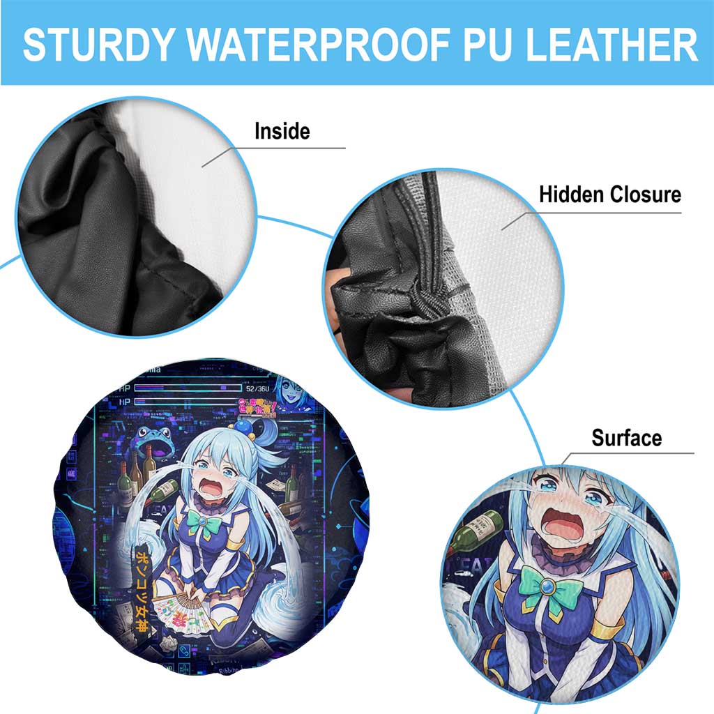 Aqua Axis Order High Priestess Spare Tire Cover Retro Anime RPG Interface Style