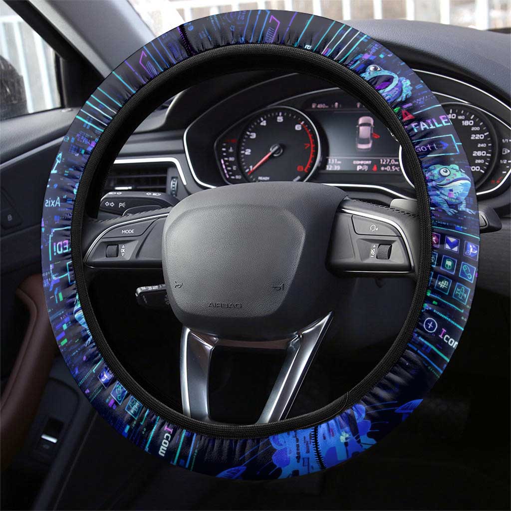 Aqua Axis Order High Priestess Steering Wheel Cover Retro Anime RPG Interface Style