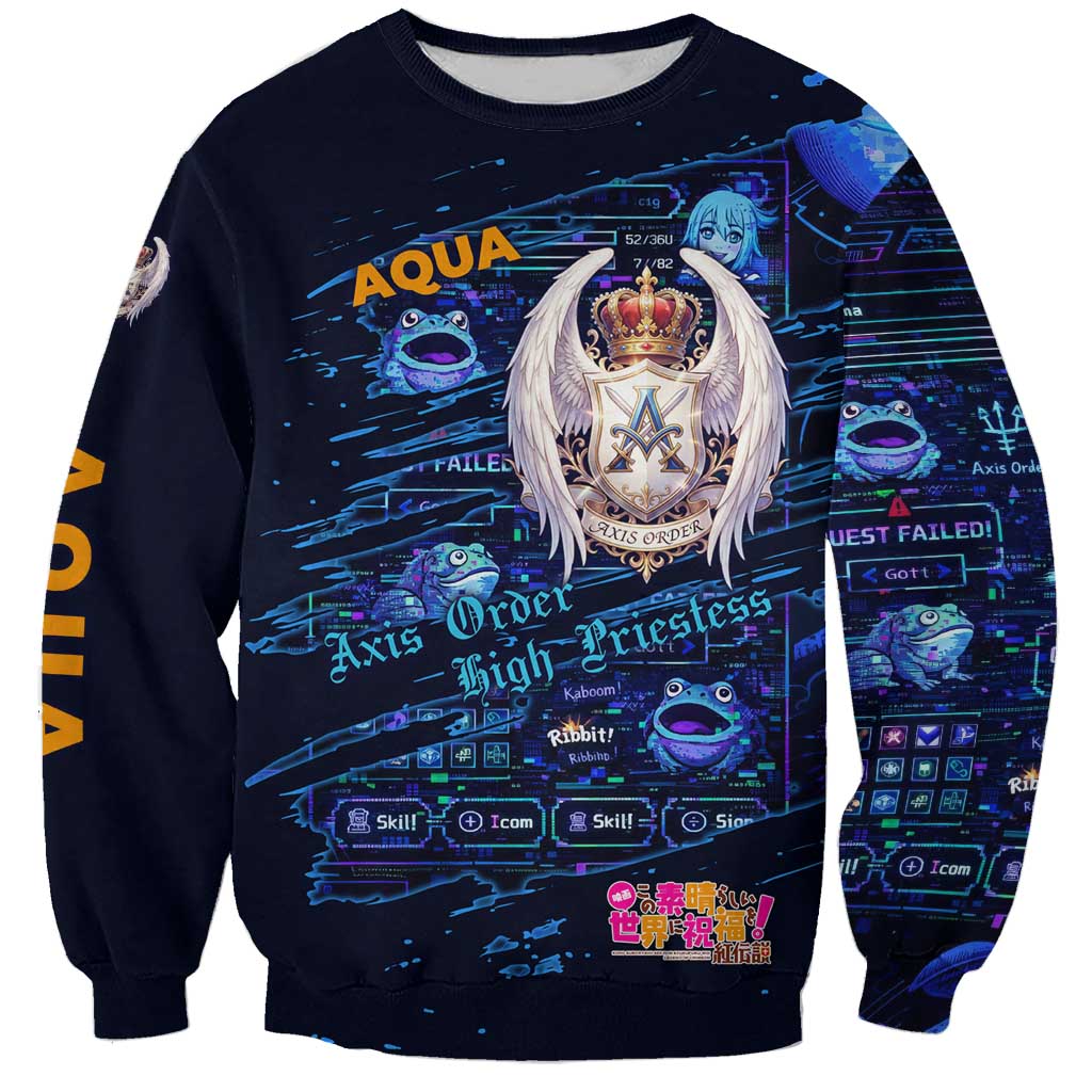 Aqua Axis Order High Priestess Sweatshirt Retro Anime RPG Interface Style