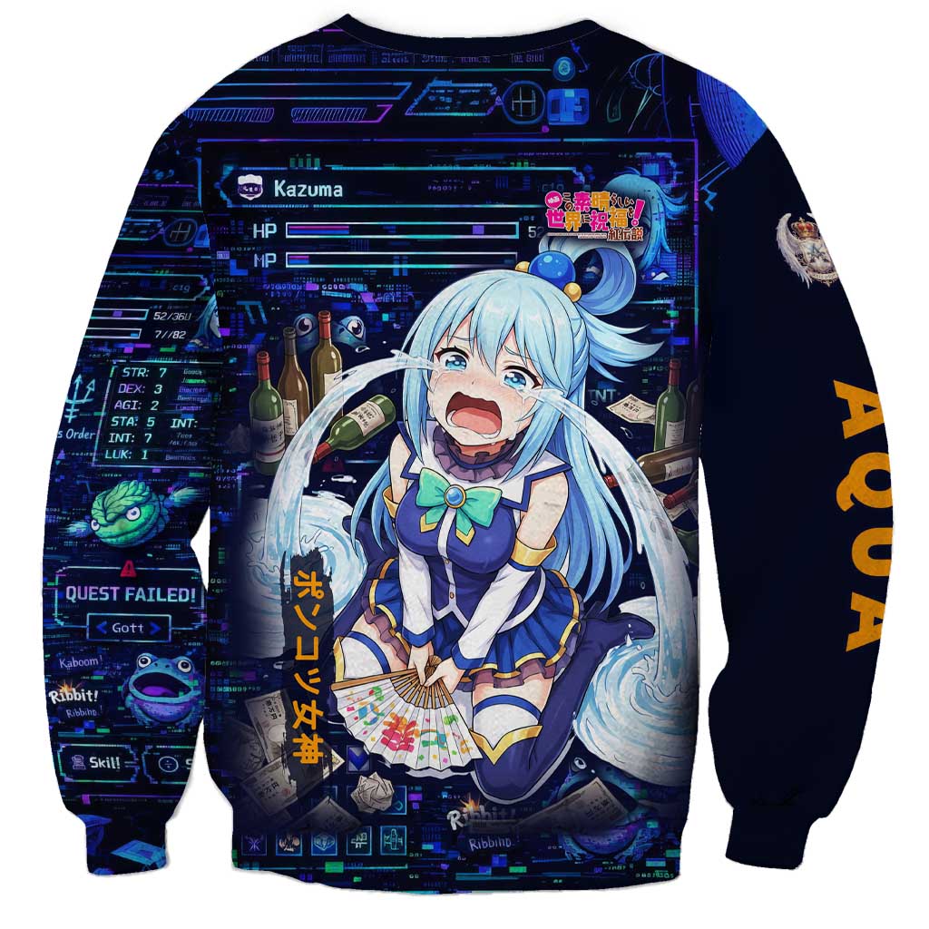 Aqua Axis Order High Priestess Sweatshirt Retro Anime RPG Interface Style