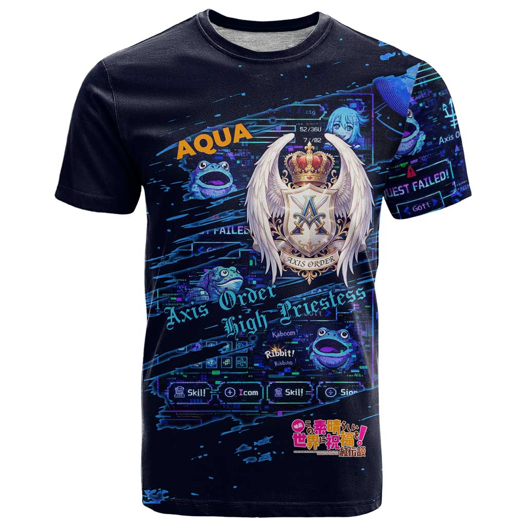 Aqua Axis Order High Priestess T Shirt Retro Anime RPG Interface Style