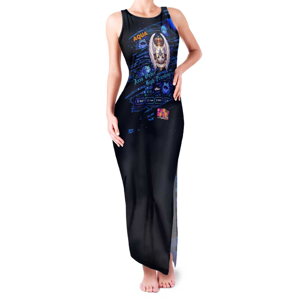 Aqua Axis Order High Priestess Tank Maxi Dress Retro Anime RPG Interface Style