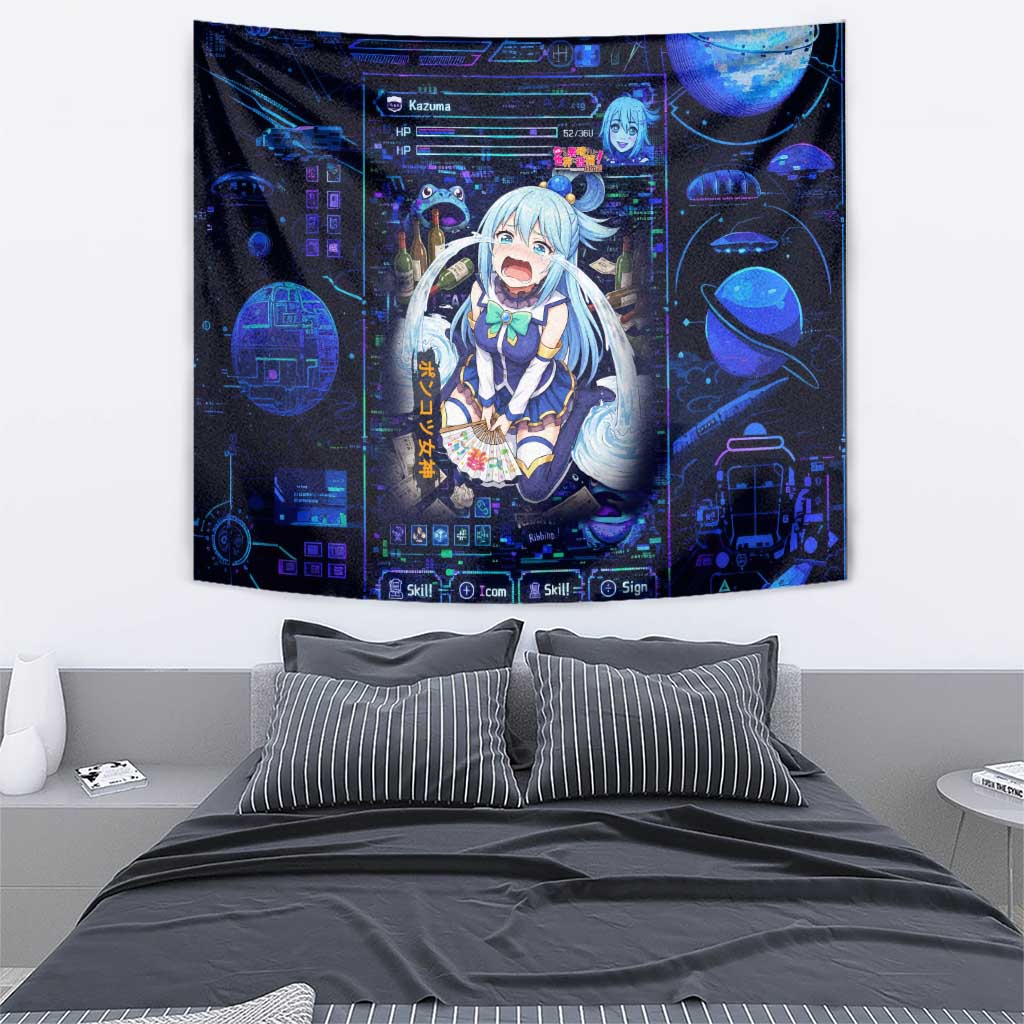 Aqua Axis Order High Priestess Tapestry Retro Anime RPG Interface Style