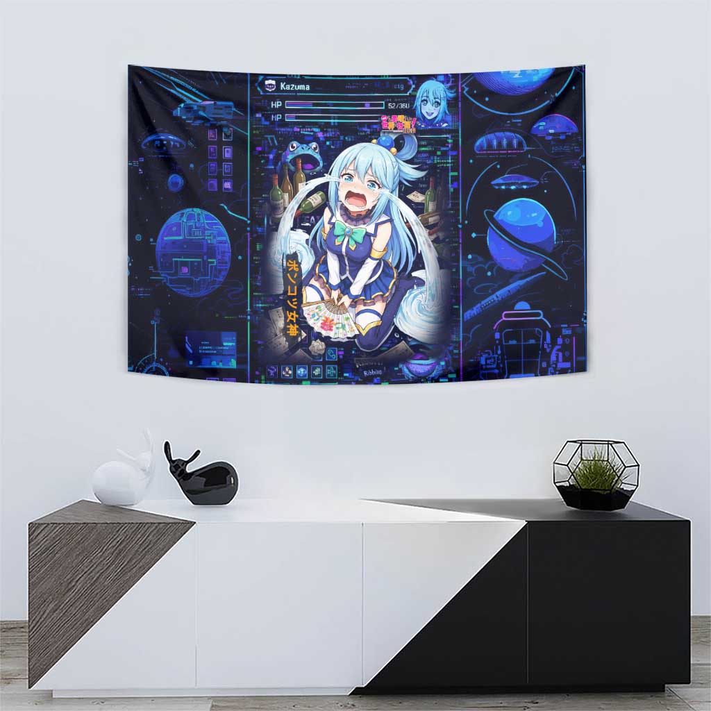 Aqua Axis Order High Priestess Tapestry Retro Anime RPG Interface Style