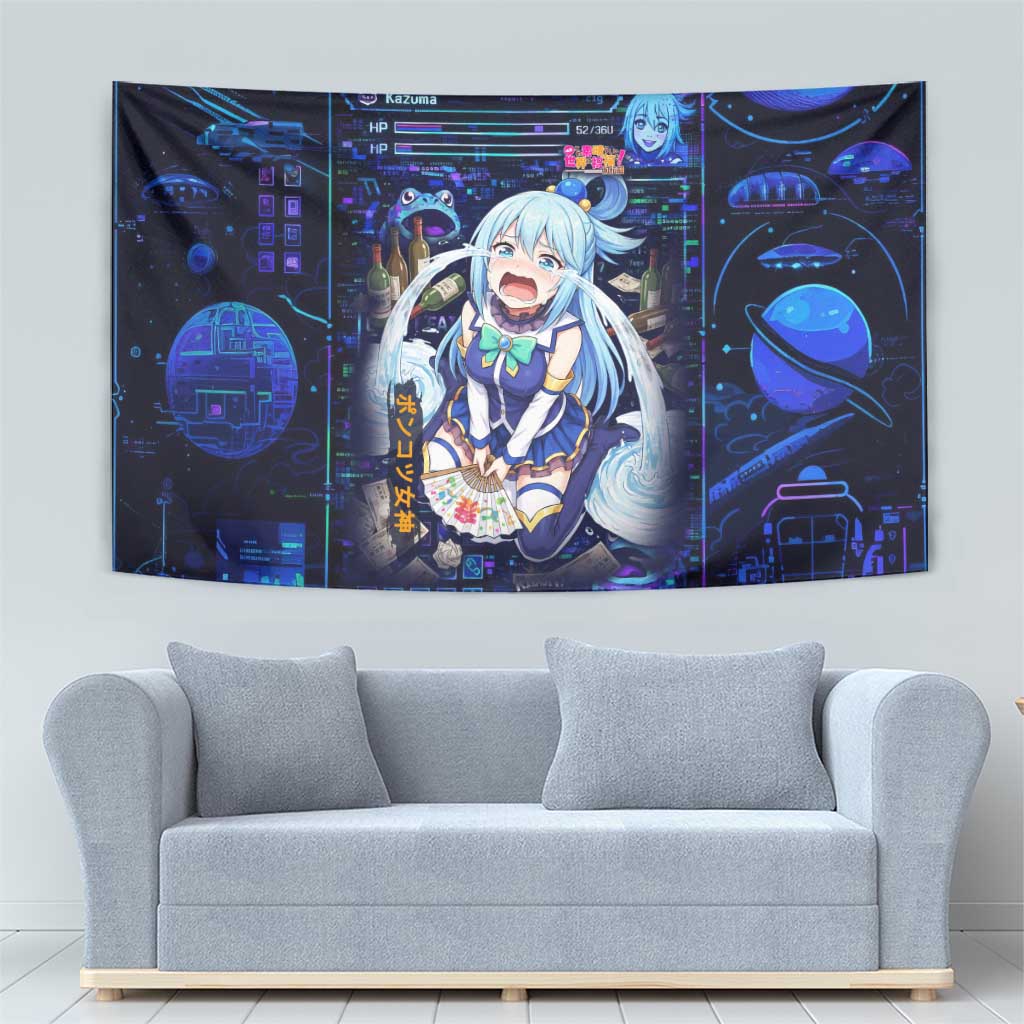 Aqua Axis Order High Priestess Tapestry Retro Anime RPG Interface Style