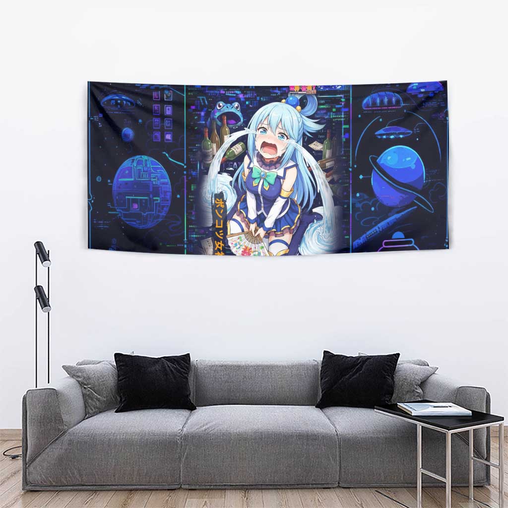 Aqua Axis Order High Priestess Tapestry Retro Anime RPG Interface Style