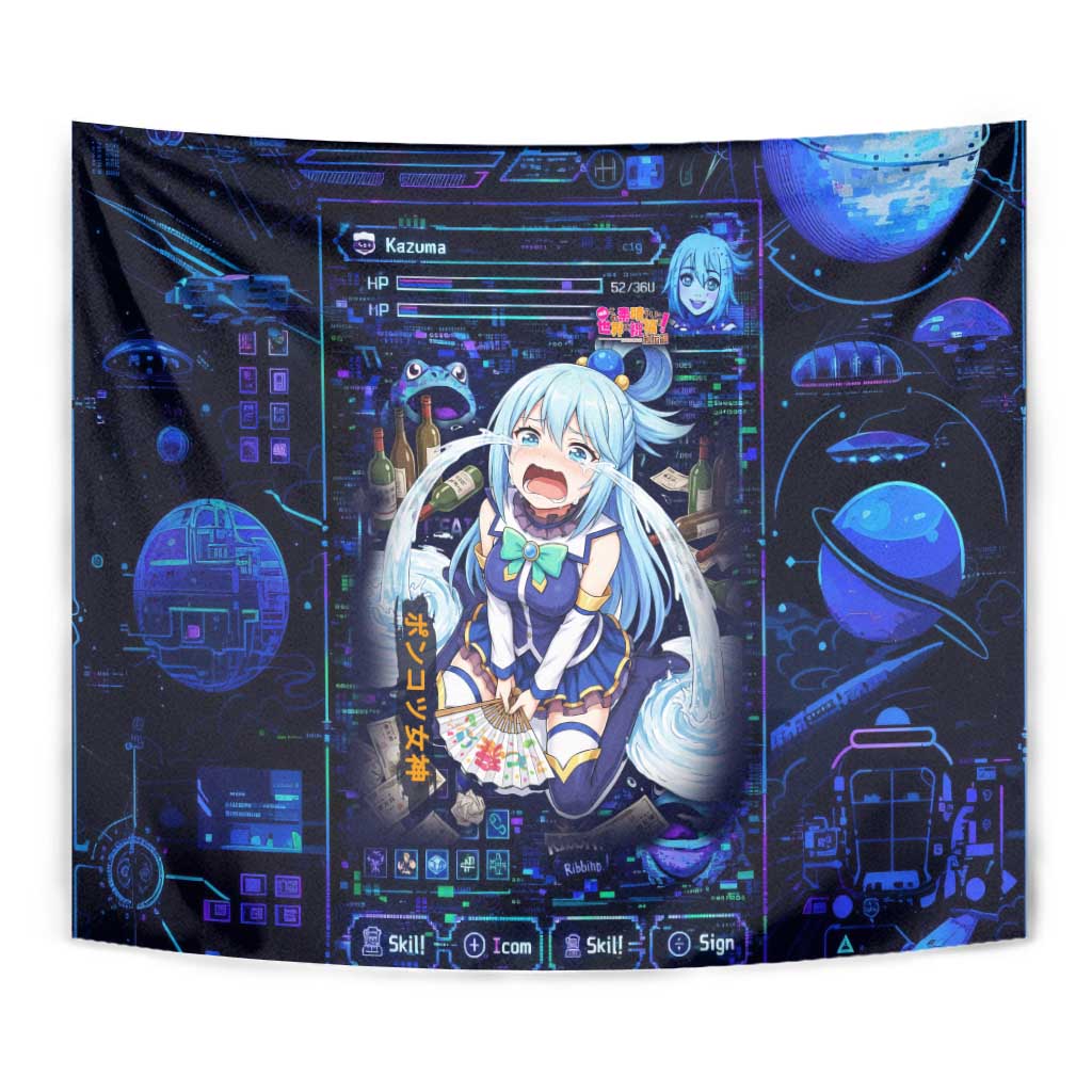 Aqua Axis Order High Priestess Tapestry Retro Anime RPG Interface Style