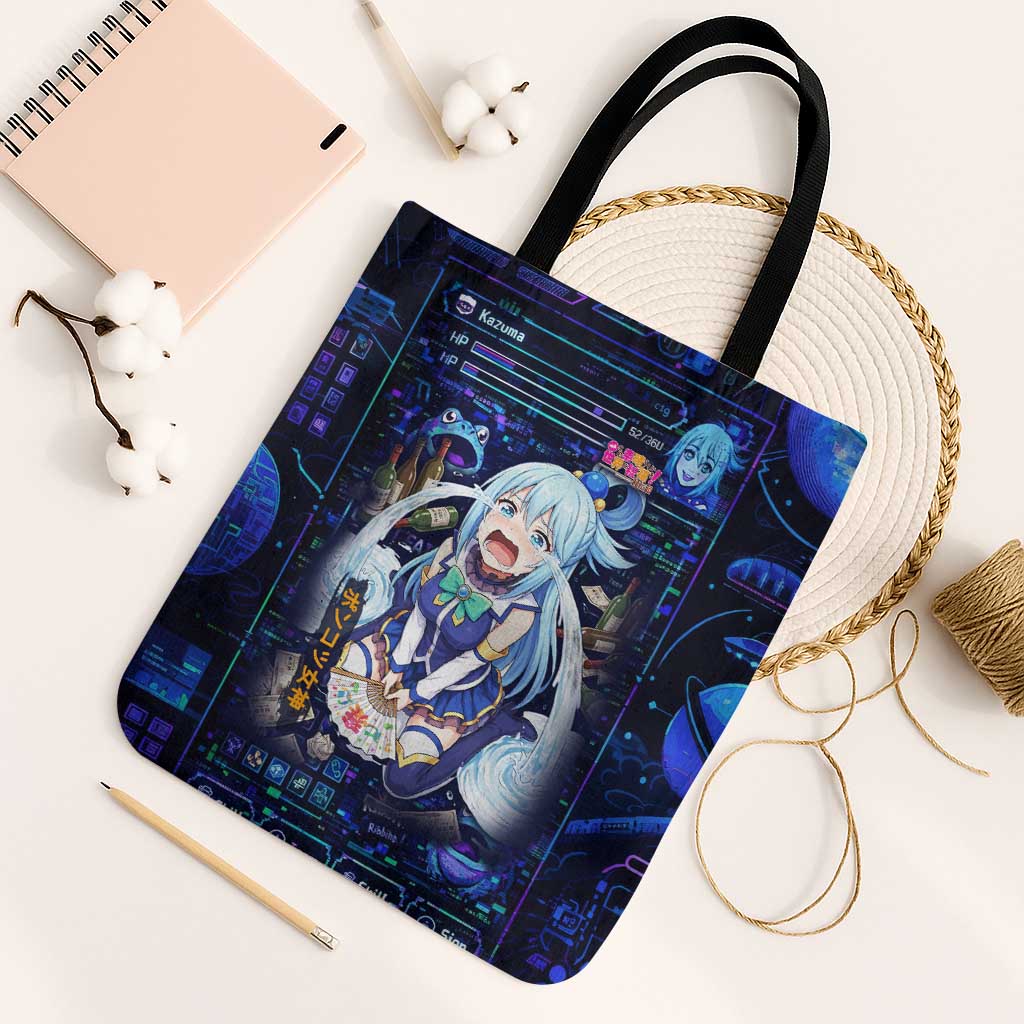 Aqua Axis Order High Priestess Tote Bag Retro Anime RPG Interface Style