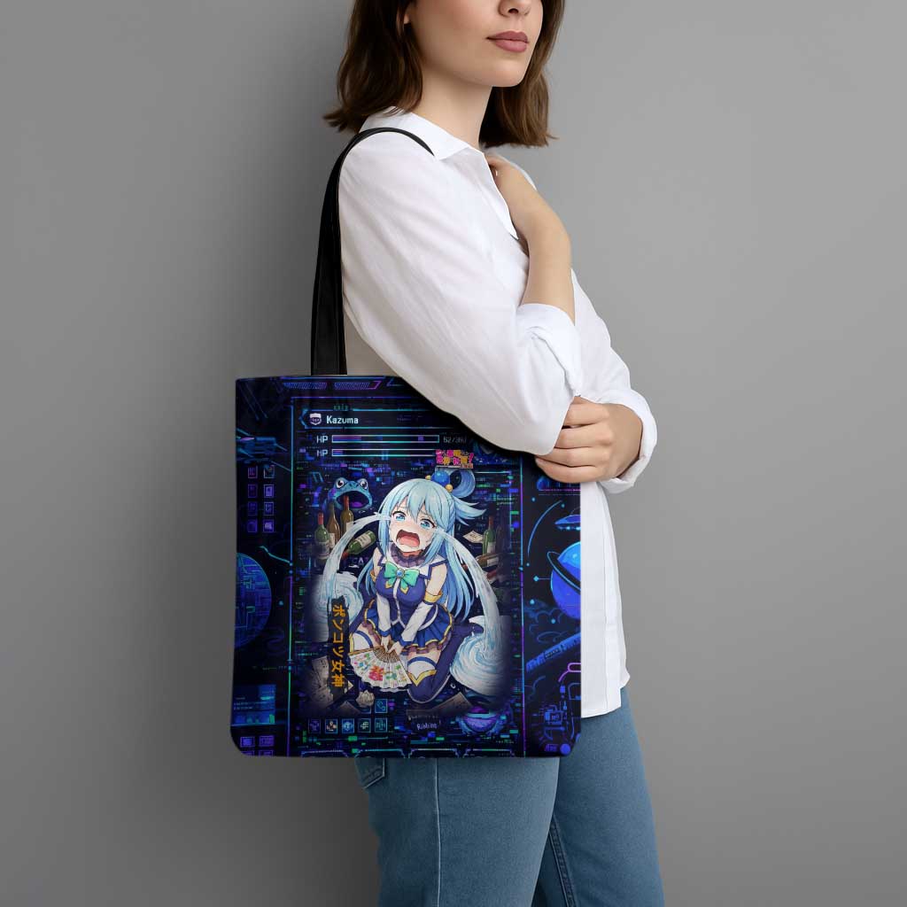 Aqua Axis Order High Priestess Tote Bag Retro Anime RPG Interface Style