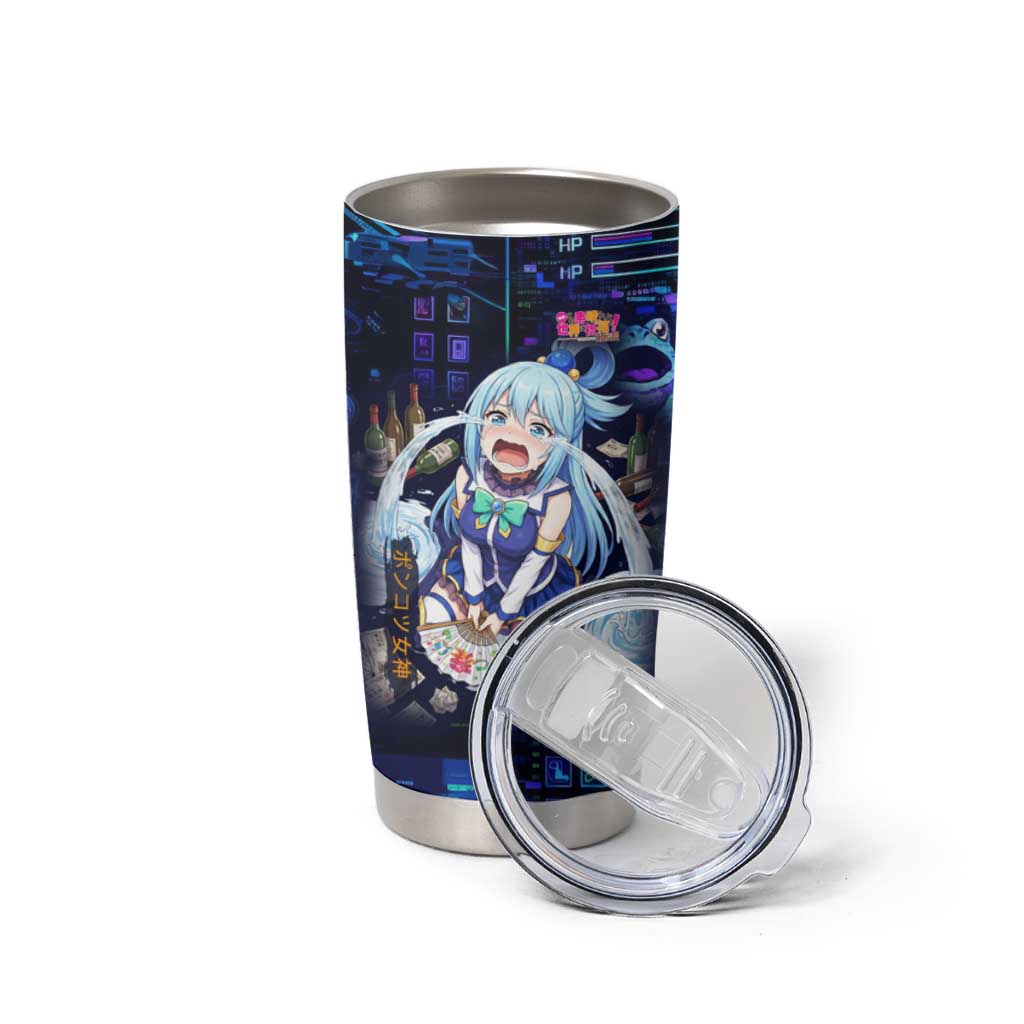 Aqua Axis Order High Priestess Tumbler Cup Retro Anime RPG Interface Style