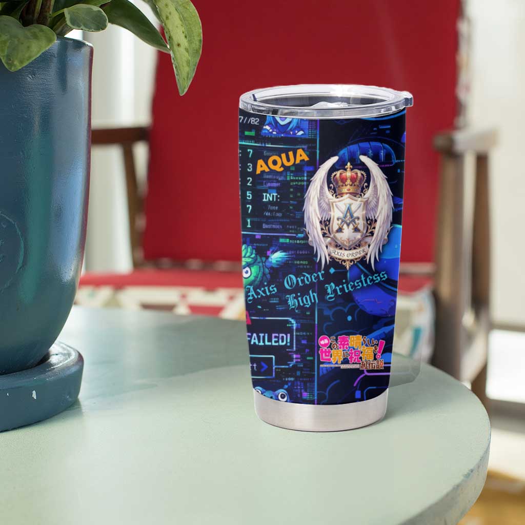 Aqua Axis Order High Priestess Tumbler Cup Retro Anime RPG Interface Style